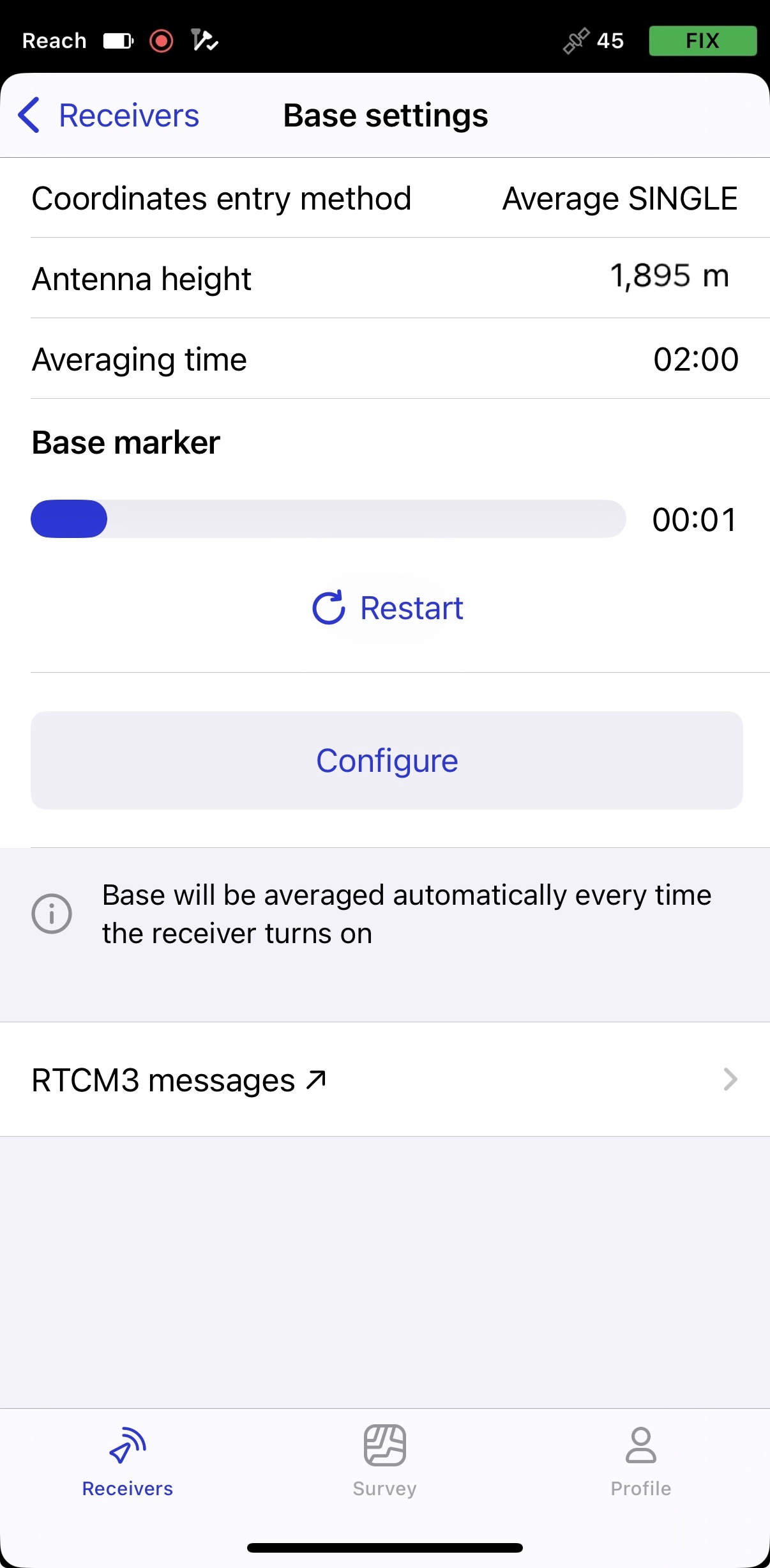Averaging base position in SINGLE | Reach RS4 / RS4 Pro